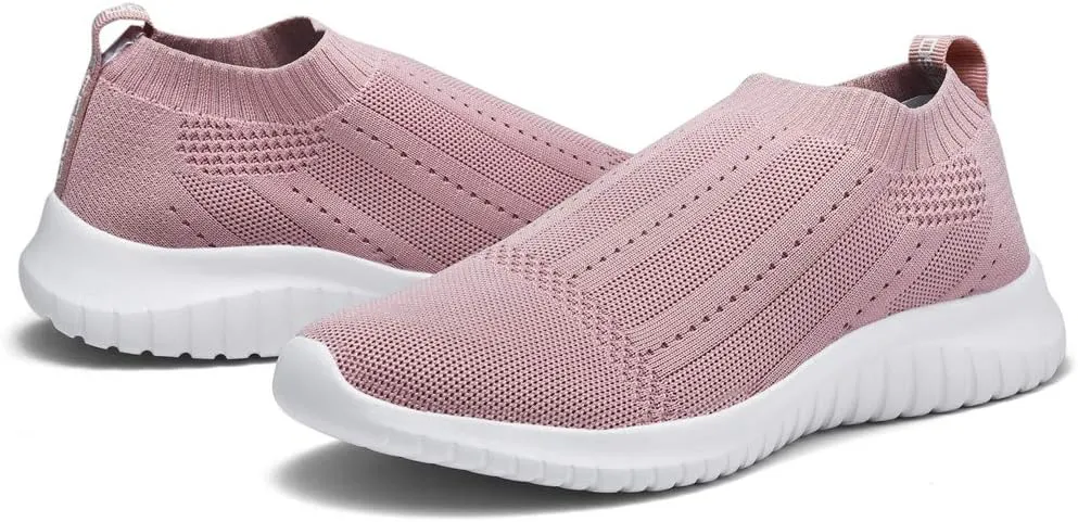 TIOSEBON Women's Walking Sock Shoes Elastic Knit Lightweight Slip on Breathable Yoga Sneakers