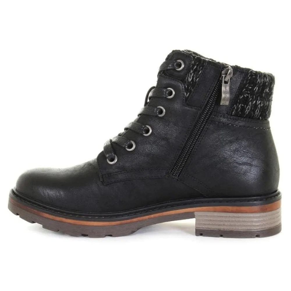 Toe Warmers (Wanderlust) Women's Amy Tie Winter Ankle Boot Black