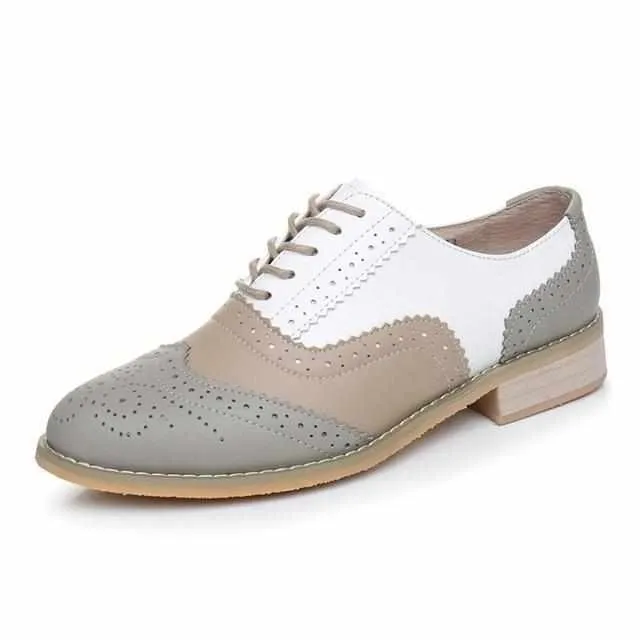 Women Vintage Handmade Genuine Leather Oxford Shoes