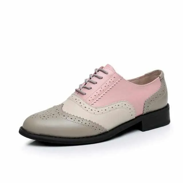 Women Vintage Handmade Genuine Leather Oxford Shoes
