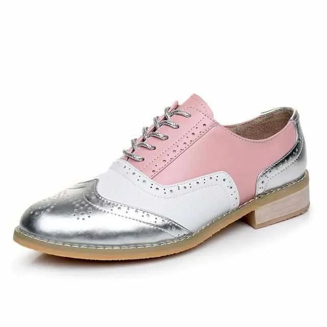 Women Vintage Handmade Genuine Leather Oxford Shoes