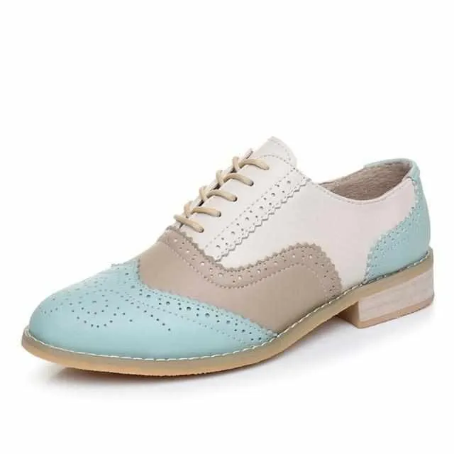 Women Vintage Handmade Genuine Leather Oxford Shoes
