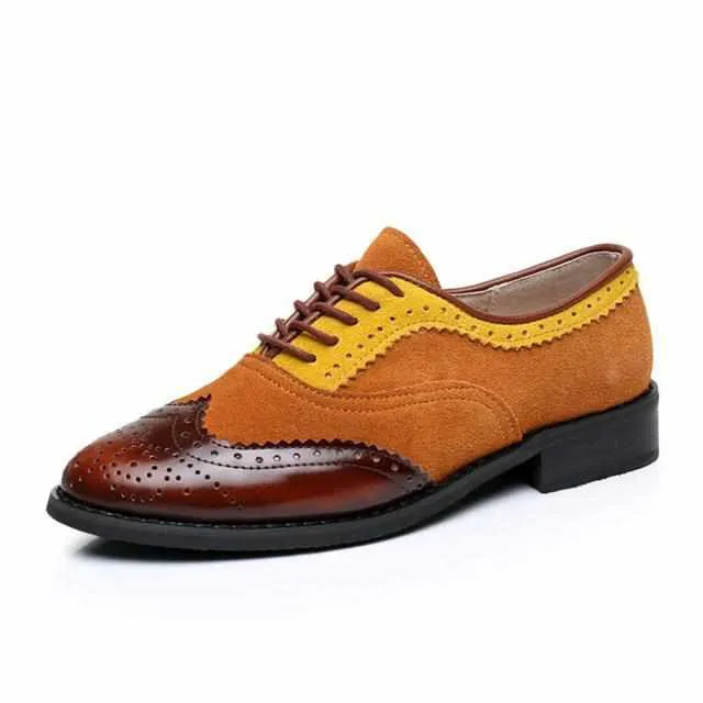 Women Vintage Handmade Genuine Leather Oxford Shoes
