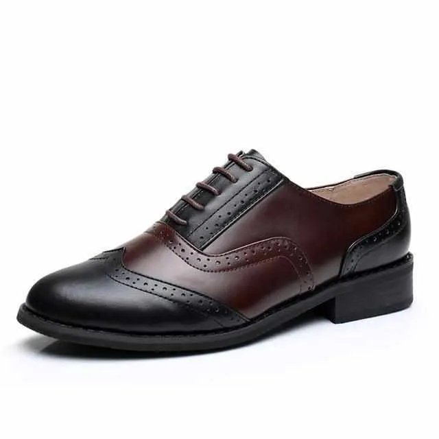 Women Vintage Handmade Genuine Leather Oxford Shoes