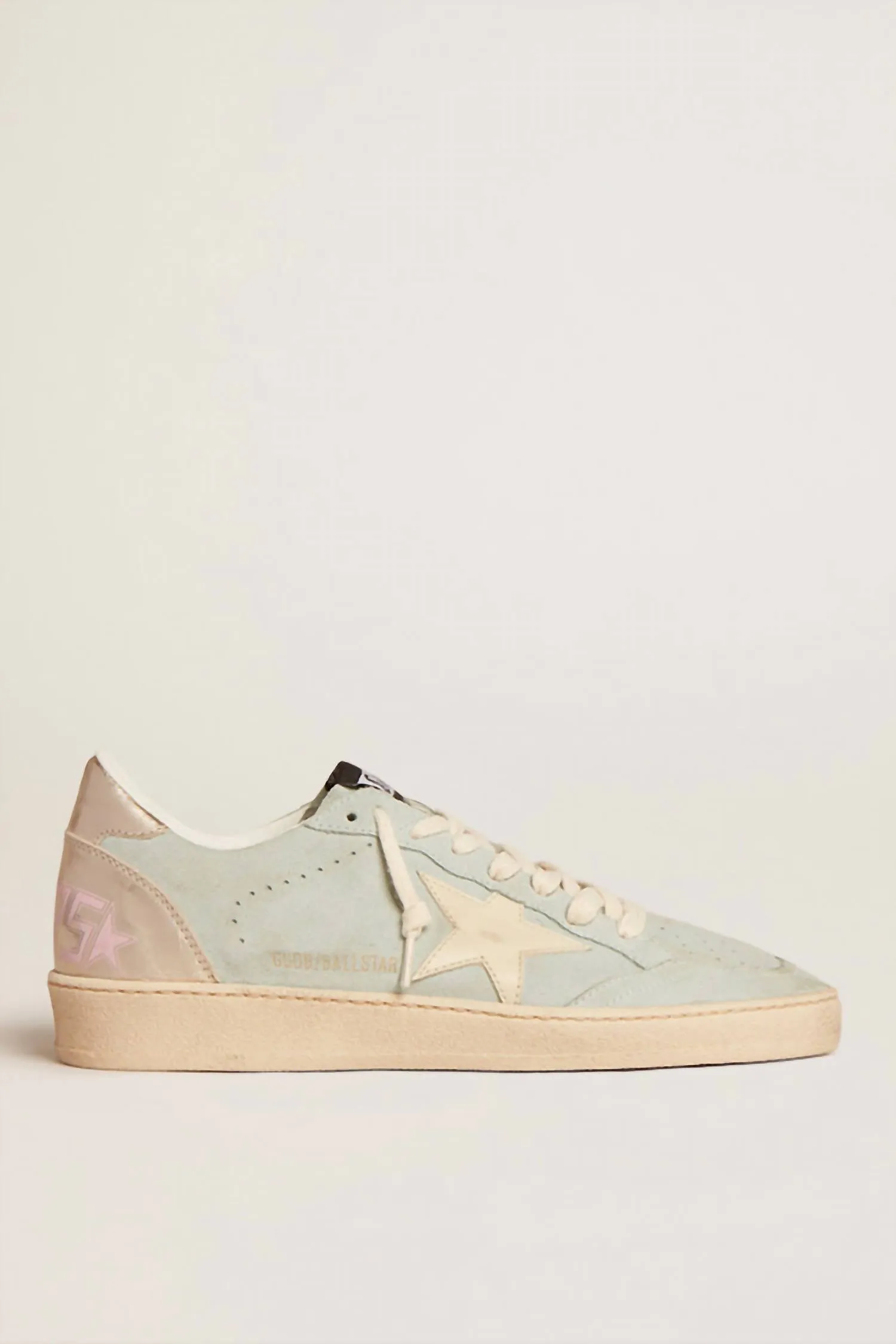 Women's Ballstar Suede Low Top Sneaker In Aqua Marine/ivory/platinum Silver